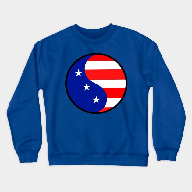 USA Yin Yang For The Fourth Of July - Yin And Yang Art Crewneck Sweatshirt by SartorisArt1